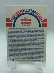 Back Of Card | Howard Johnson Baseball Cards 1990 Fleer All Stars