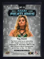 Back | Tay Conti Wrestling Cards 2022 Upper Deck AEW Main Features