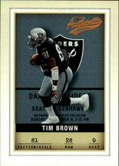 Tim Brown Football Cards 2002 Fleer Authentix Prices