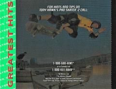 Back Of Case - Inside | Tony Hawk 2 [Greatest Hits] Playstation