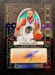 Stephen Curry [Orange] Basketball Cards 2021 Panini Obsidian Aurora Autographs Prices