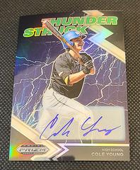 Cole Young [Autograph] #TH-CY Baseball Cards 2022 Panini Prizm Draft Picks Thunderstruck Prices