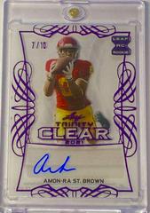 Amon Ra St. Brown [Purple] Football Cards 2021 Leaf Trinity Clear Autograph Prices