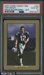 Tom Brady [Press Box in Background Gold] #280 Football Cards 2006 Topps Turkey Red Prices