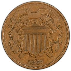 1867 [DOUBLE DIE] Coins Two Cent Prices