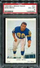 Gene Brito #31 Football Cards 1959 Bell Brand Rams Prices