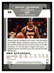Back Side | Magic Johnson Basketball Cards 2007 Topps CO-Signers