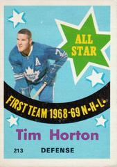 Tim Horton Hockey Cards 1969 O-Pee-Chee Prices