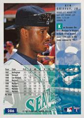 Card Back | Ken Griffey Jr. Baseball Cards 1994 Fleer