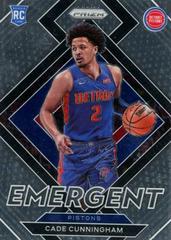 Cade Cunningham #22 Basketball Cards 2021 Panini Prizm Emergent Prices
