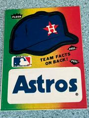 Astros Hat | Houston Astros Baseball Cards 1987 Fleer Team Stickers