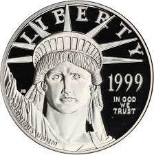 1999 W [PROOF] Coins $100 American Platinum Eagle Prices