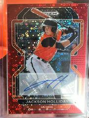 Jackson Holliday [Red Donut Circles Autograph] #PDP1 Baseball Cards 2022 Panini Prizm Draft Picks Prices
