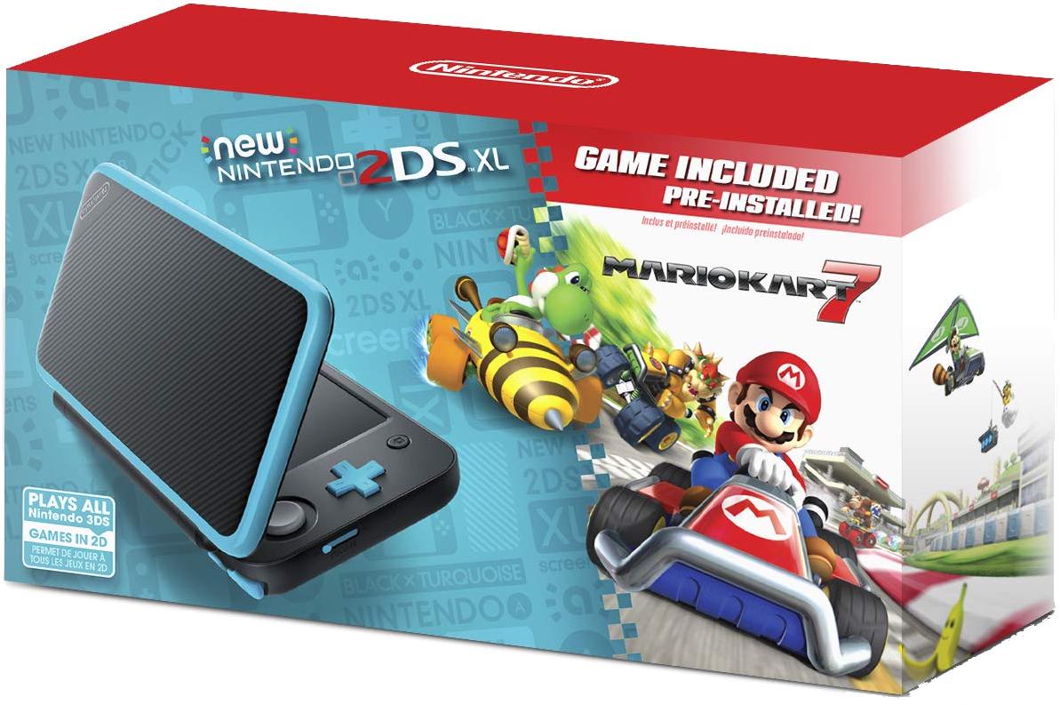 New Nintendo 2DS XL Black + Turquoise [Mario Kart 7 Pre-Installed] Nintendo 3DS