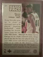 Reverse Image | Shawn Kemp Basketball Cards 1996 Collector's Choice Game Face