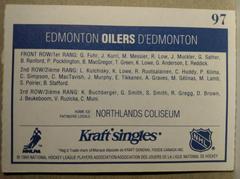 Back | Edmonton Oilers Hockey Cards 1990 Kraft