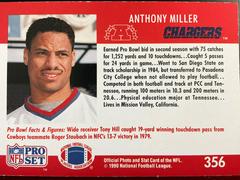 Back | Anthony Miller Football Cards 1990 Pro Set