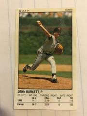 John Burkett #78 Baseball Cards 1991 Panini Stickers Prices