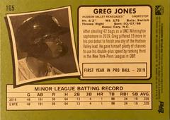 Rear | Greg Jones Baseball Cards 2020 Topps Heritage Minor League