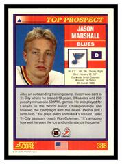 Back Of Card  | Jason Marshall Hockey Cards 1991 Score American