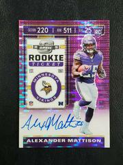 Alexander Mattison [Autograph Purple Pulsar] #102 Football Cards 2019 Panini Contenders Optic Prices