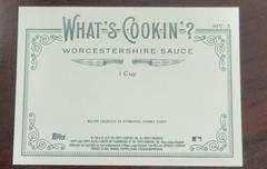 Back Of Card | Worcestershire Sauce Baseball Cards 2022 Topps Allen & Ginter What’s Cookin’