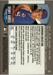 Back Of Card | Denny Abreu Base Card RC Baseball Cards 2000 Bowman Draft Picks