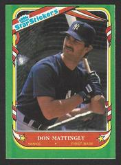 Don Mattingly Baseball Cards 1987 Fleer Star Stickers Prices