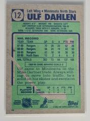 Backside | Ulf Dahlen [Correct spelling] Hockey Cards 1990 Topps
