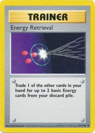 Energy Retrieval [Shadowless] #81 Prices | Pokemon Base Set | Pokemon Cards