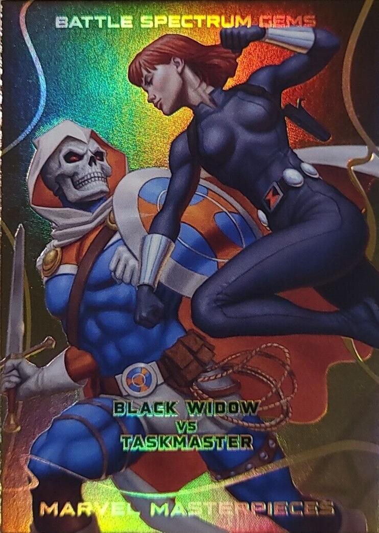 Black Widow vs. Taskmaster [Gold] #BS-8 Marvel 2023 Masterpieces Battle Spectrum