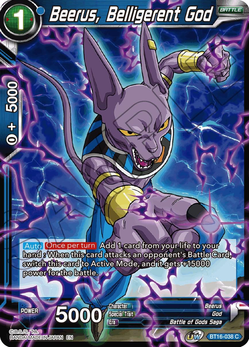 Beerus, Belligerent God [Foil] BT16-038 Dragon Ball Super Realm of the Gods