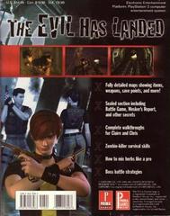 Back Cover | Resident Evil Code Veronica X [Prima] Strategy Guide
