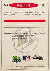 Rear | Bubba Smith Baseball Cards 1991 Classic Best