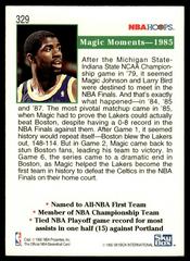 Back Side | Magic Johnson: Magic Moments 1985 Basketball Cards 1992 Hoops