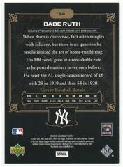Back | Babe Ruth Baseball Cards 2007 SP Legendary Cuts