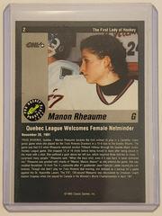 Back Of Card | Manon Rheaume Hockey Cards 1993 Classic Pro Prospects