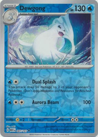 Dewgong [Reverse Holo] #87 Pokemon Scarlet & Violet 151