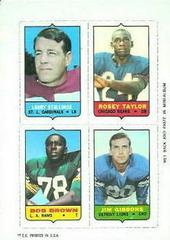 Larry Stallings, Rosey Taylor, Bob Brown, Jim Gibbons UER Football Cards 1969 Topps Four in One Prices
