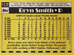 Rear | Bryn Smith Baseball Cards 1990 Topps Traded Tiffany