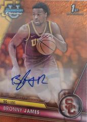 Bronny James [Orange Shimmer] #BCPA-BJ Basketball Cards 2023 Bowman Chrome University Prospects Autographs Prices
