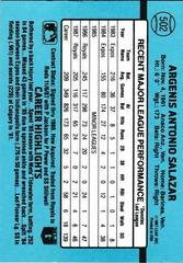 Back Of Card | Angel Salazar Baseball Cards 1988 Donruss
