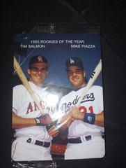 M. Piazza, T. Salmon [R. O. Y. Bats on Shoulders] Baseball Cards 1994 Mother's Cookies Rookie of the Year Prices