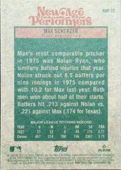 Back | Max Scherzer Baseball Cards 2024 Topps Heritage New Age Performer
