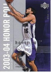 Peja Stojakovic #72 Basketball Cards 2003 Upper Deck Honor Roll Prices