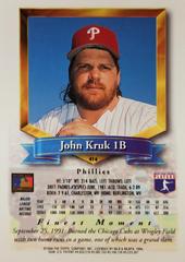 Rear | John Kruk Baseball Cards 1994 Topps Traded Finest Inserts