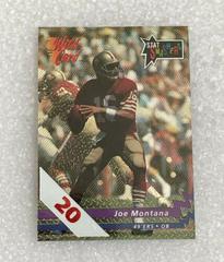 Joe Montana [20 Stripe] Football Cards 1992 Wild Card Stat Smashers Prices