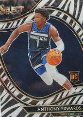Anthony Edwards [Zebra Prizm] #300 Basketball Cards 2020 Panini Select Prices