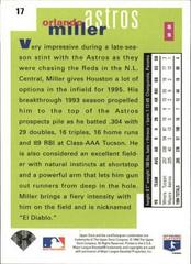 Back | Orlando Miller Baseball Cards 1995 Collector's Choice Se