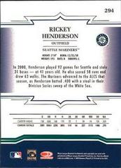 Back | Rickey Henderson Baseball Cards 2005 Donruss Throwback Threads